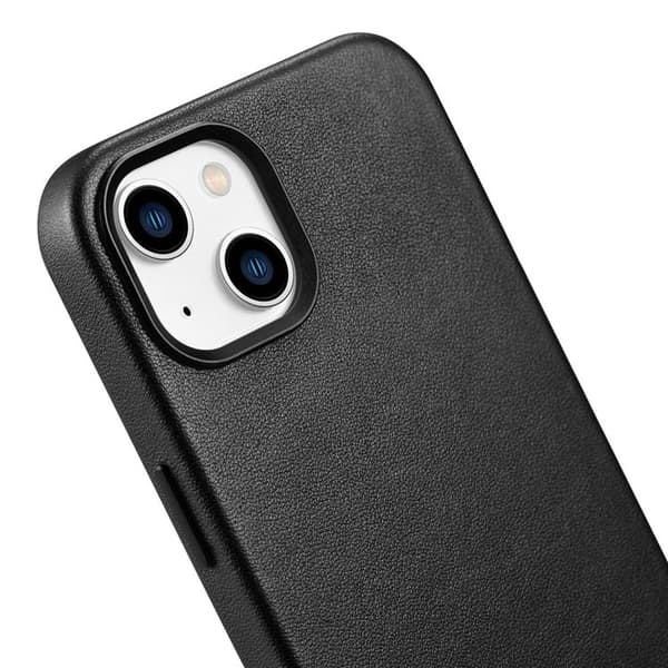 iCarer iPhone 14 Plus Skal Äkta Läder MagSafe Compatible - Svart Svart