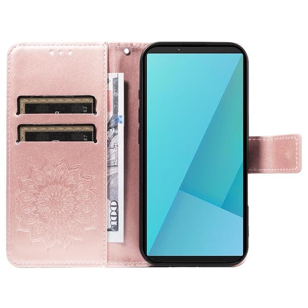 Sony Xperia 10 VII Konstläder Plånboksfodral Sunflower Imprinted - Roséguld Roséguld