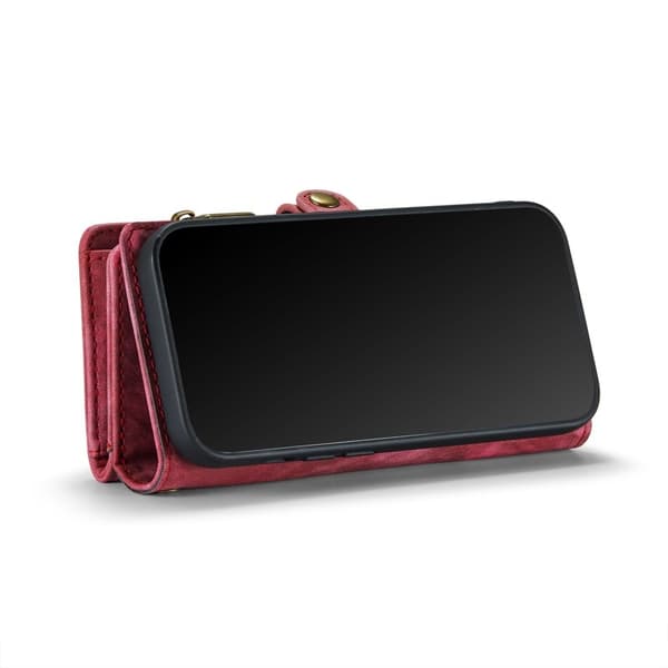 CASEME 008 Series Plånboksfodral Konstläder Magnetisk iPhone 12 mini Röd
