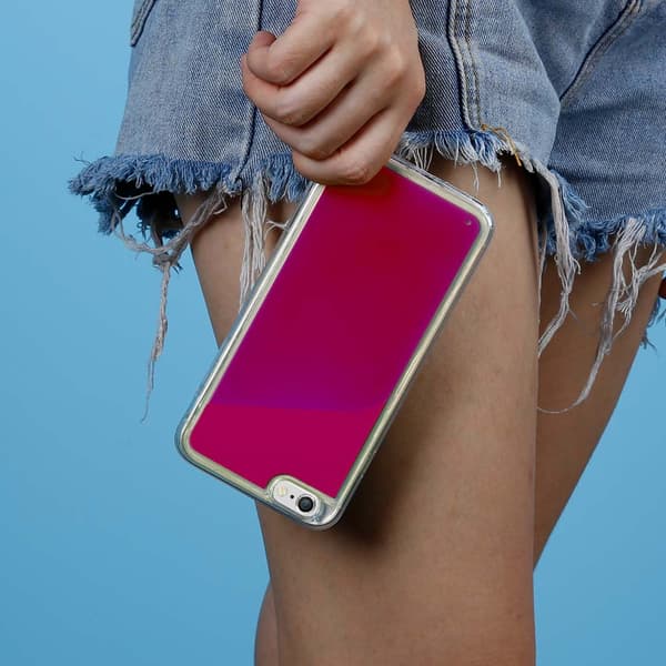 Liquid Neon Sand cover til iPhone 6/6s Plus - Violet Lila