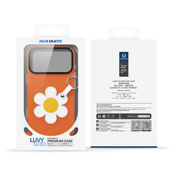 DUX DUCIS Mobilskal till iPhone 17 Pro med Fingerring/Rem Luvy Series Orange
