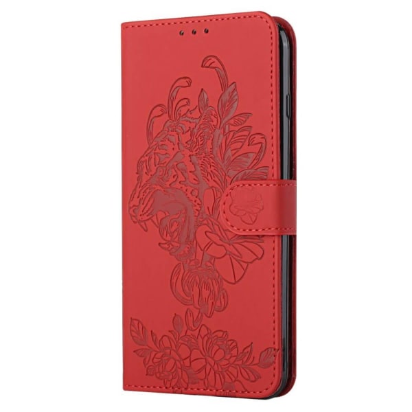 Tiger Flower Plånboksfodral till iPhone 6/6S/7/8/SE 2020 - Röd Röd