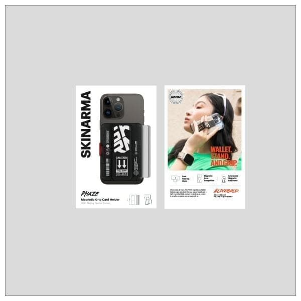 Skinarma Mirage Phaze Magnetic Grip Stand Plånbok – Svart