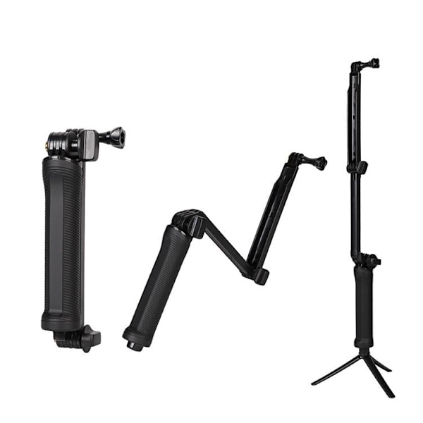 3IN1 Go Pro Monopod Tripod Med Selfie Hållare - Svart Svart