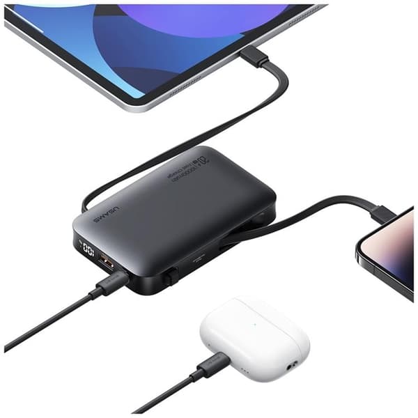 USAMS Powerbank 10000mAh 20W USB-C/Lightning Kabel