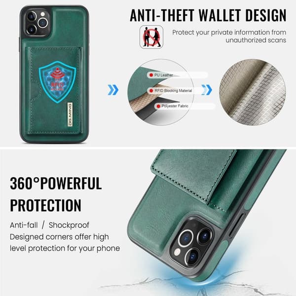 DG.MING M6 Series Mobilskal till iPhone 11 Pro Magnetiskt Grön