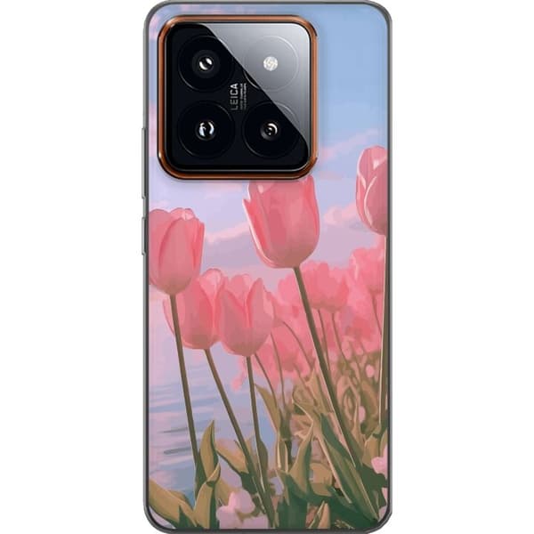 Mobilskal till Xiaomi 14 Pro med Rosa Tulpaner
