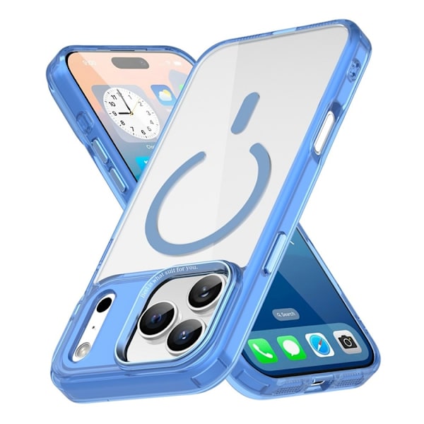 Mobilskal till iPhone 17 Pro MagSafe Transparent TPU+PC - Blå Blå