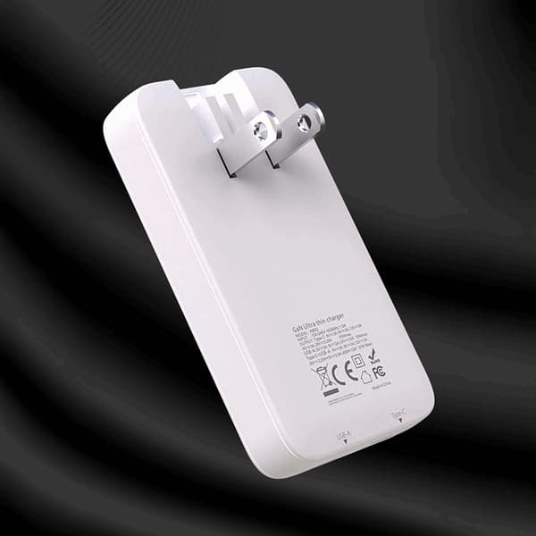 Dudao hurtigoplader GaN 65W A65Q USB-A/USB-C PD Ultratynd Vit