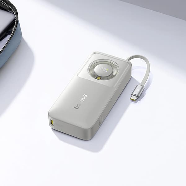Baseus Powerbank 10000mAh 30W USB-C Kabel Free2Pull Grå