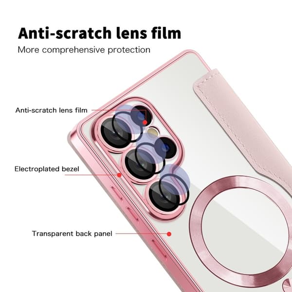 Galaxy S25 Ultra Plånboksfodral MagSafe RFID-Skydd - Rosa Rosa
