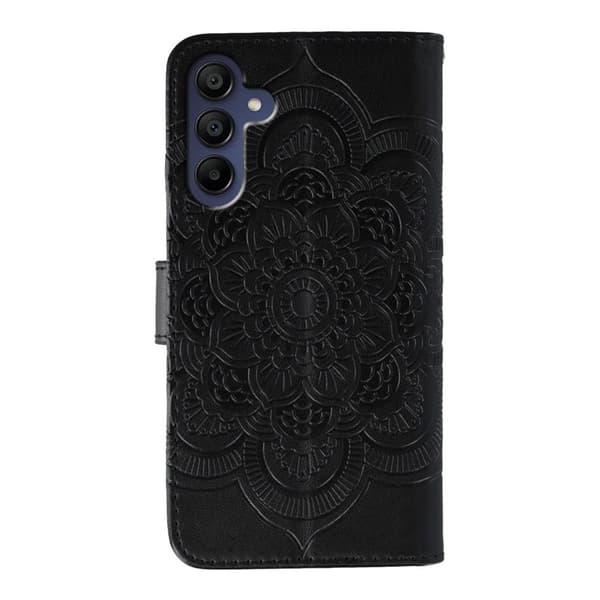 Samsung Galaxy S26 Plus Skal PU Läder Mandala Tryck - Svart