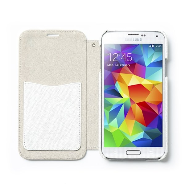 Zenus Minimal Diary Väska till Samsung Galaxy S5 - (Vit) Vit