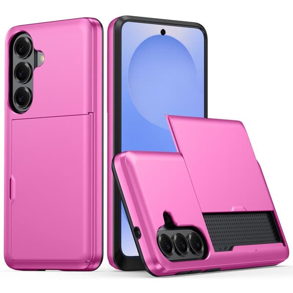 Amorus Mobilskal för Samsung Galaxy S26 Plus Med kortfack PC + TPU - Rosa