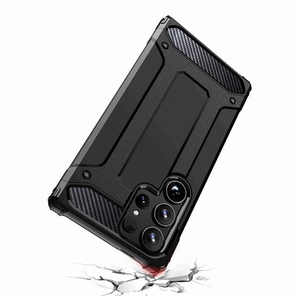 Telefontaske til Galaxy S25 Ultra Hybrid Armor - Sort Black