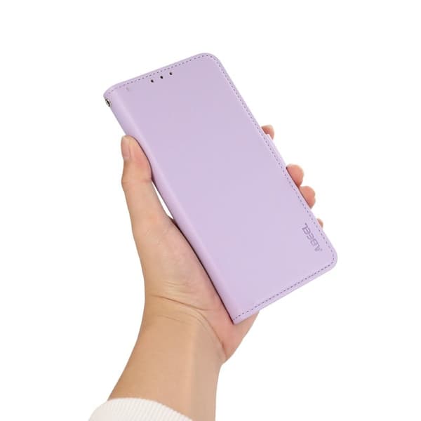 ABEEL Mobilskal till iPhone 15 Pro Max Shockproof Konstläder FID Blocker Lila