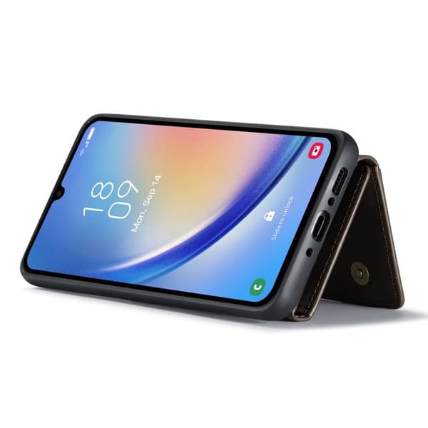 DG.MING Konstläder Plånboksfodral för Samsung Galaxy A14 4G/5G - Brun