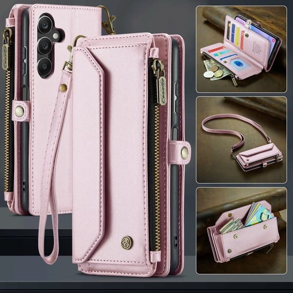 CASEME Plånboksfodral Konstläder för Samsung Galaxy A16 5G - Rosa