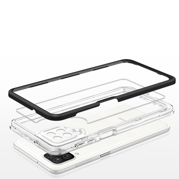 Galaxy A22 4G Kuori Clear 3in1 - Musta Black