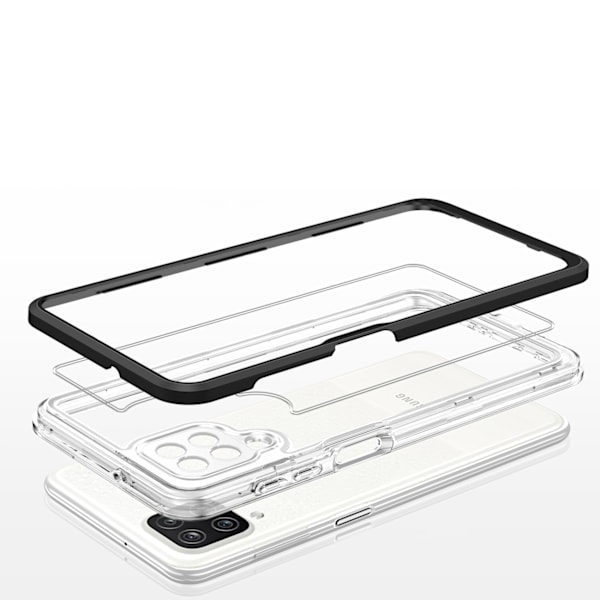 Galaxy A22 4G Skal Clear 3in1 - Sort Black