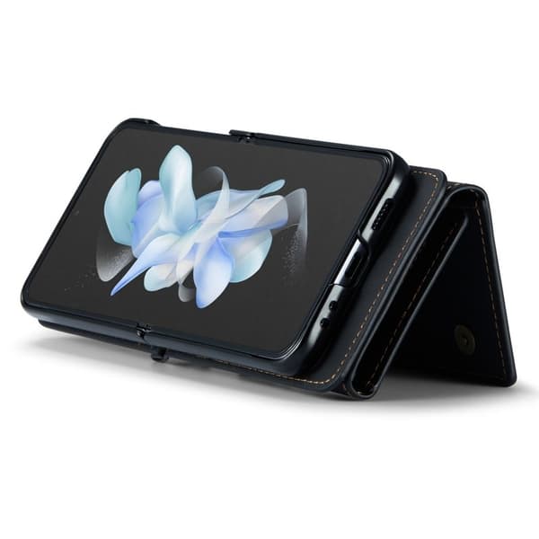 DG.MING Samsung Galaxy Z Flip4 Konstläder Plånboksfodral Svart