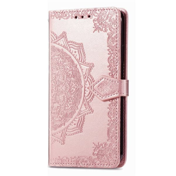 Plånboksfodral för Samsung Galaxy S26 Plus Mandala Blommor Konstläder - Roséguld