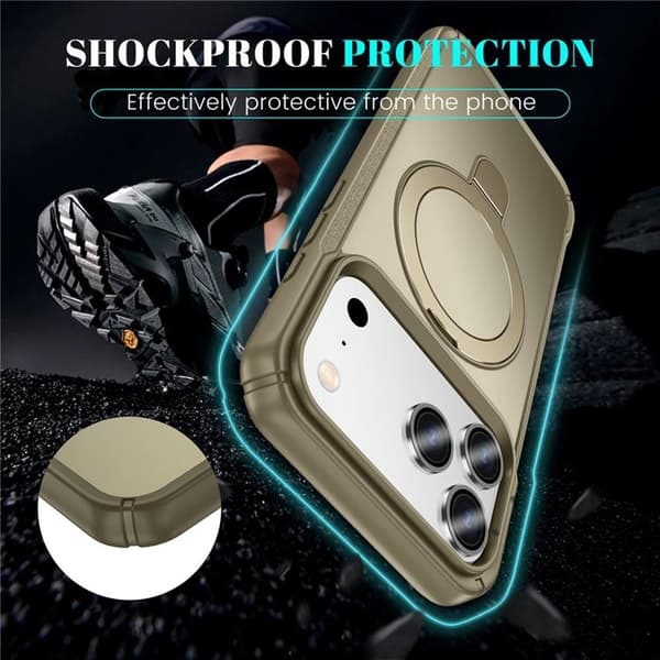Mobilskal till iPhone 17 Pro MagSafe Rotating Kickstand - Khaki Beige