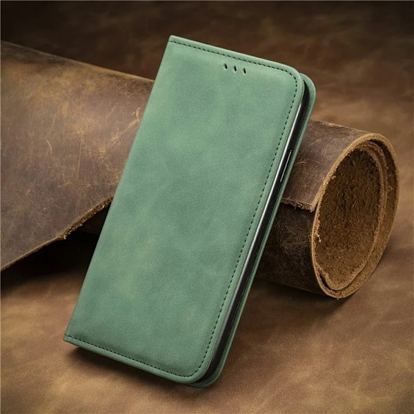 Google Pixel 10/10 Pro Konstläder Plånboksfodral Magnetic Absorption - Grön Grön