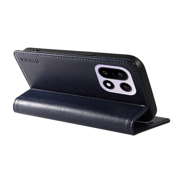 YIKATU OnePlus 15 Plånboksfodral Litchi Closure Konstläder Blå