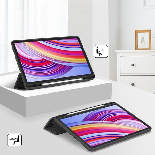 Tech-Protect Xiaomi Redmi Pad Pro Taske med Penbakke - Sort Svart