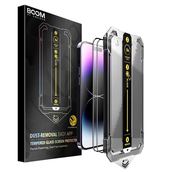 ELÄMÄN TAKUU - BOOM iPhone 14 Pro Karkaistu Lasi Näytönsuoja - 2 Transparent