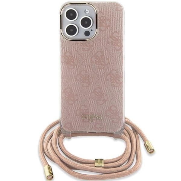 Guess iPhone 15 Pro Max Mobilskal Crossbody Cord Print - Rosa