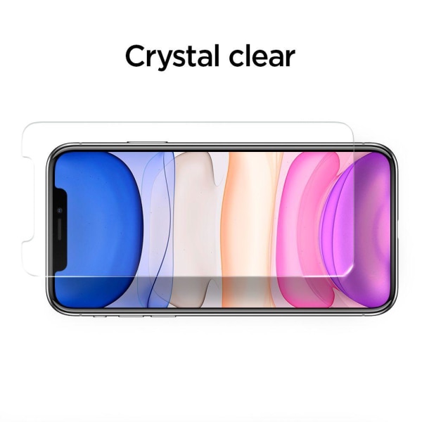 SPIGEN Härdat Glas Skärmskydd Alm Fc iPhone 11 Svart Svart