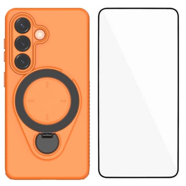 WANLONFENG Mobilskal för Samsung Galaxy S26 Kickstand PC + TPU - Orange