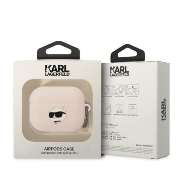 Karl Lagerfeld AirPods Pro Shell Silicone Choupette Head 3D - Rose