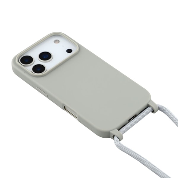 Mobilskal till iPhone 17 Pro TPU Shockproof med Lanyard - Grå Grå