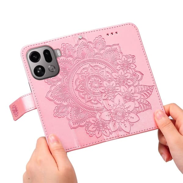 Oppo Find X9 Pro 5G Plånboksfodral Konstläder Ställ - Rosa