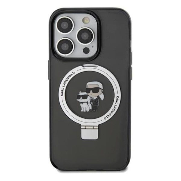 Karl Lagerfeld iPhone 14 Pro Mobilskal MagSafe Ringställ Svart
