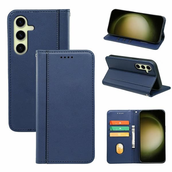 Plånboksfodral för Samsung Galaxy S26 Plus Magnetiskt Konstläder - Blå