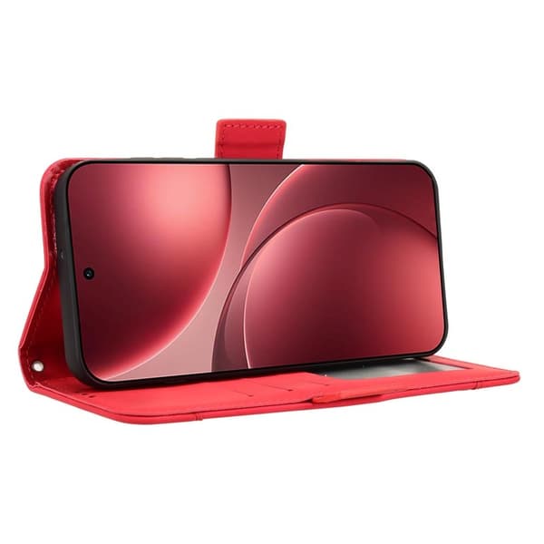 Oppo Find X9 Pro 5G Plånboksfodral Konstläder - Röd