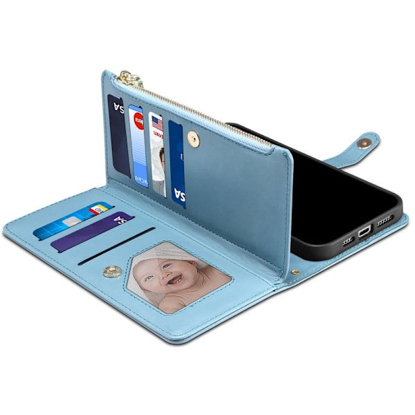 ESEBLE Galaxy Series iPhone 16 Pro Max Plånboksfodral Konstläder - Blå
