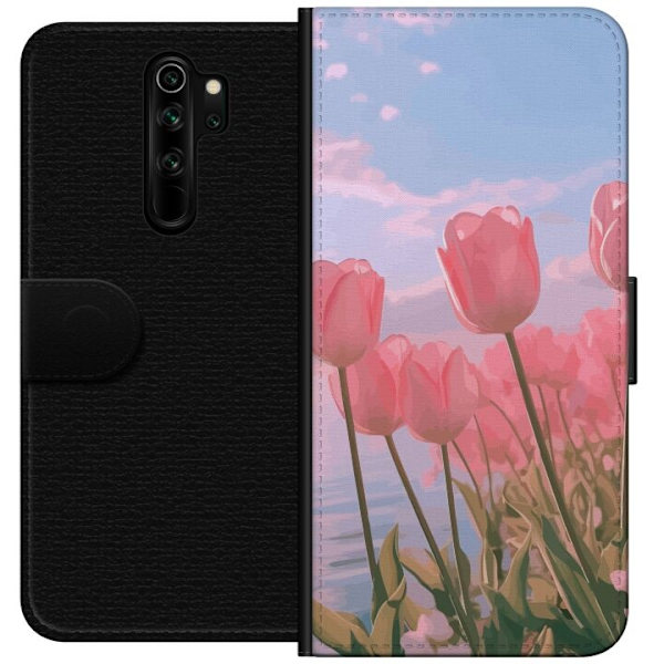 Plånboksfodral till Xiaomi Redmi Note 8 Pro med Rosa Tulpaner