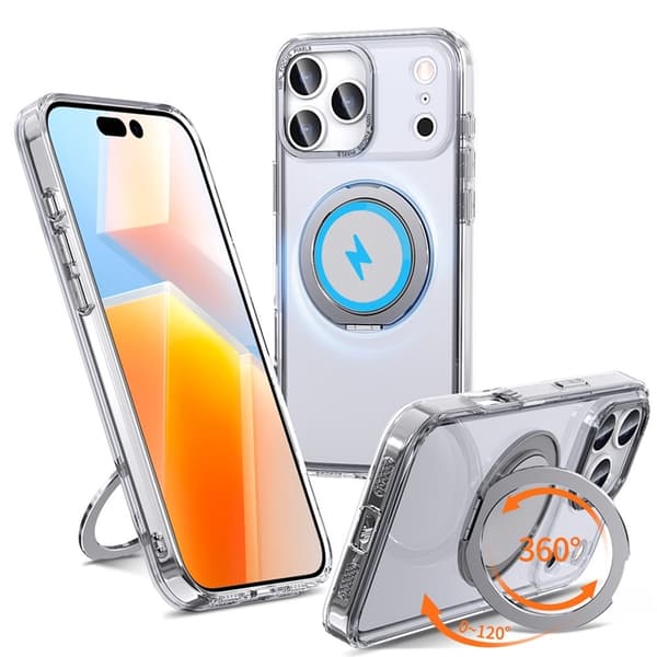 Mobilskal till iPhone 17 Pro MagSafe TPU+PC Kickstand - Transparent Transparent