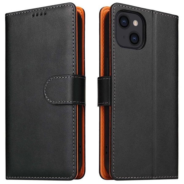 iPhone 14 Pro Max Lompakkokotelo Dual Flip - Musta Black