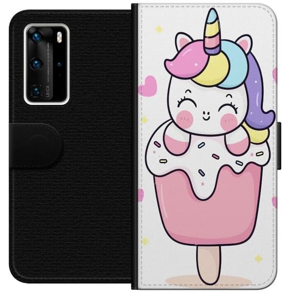 Plånboksfodral till Huawei P40 Pro med Glad enhörning