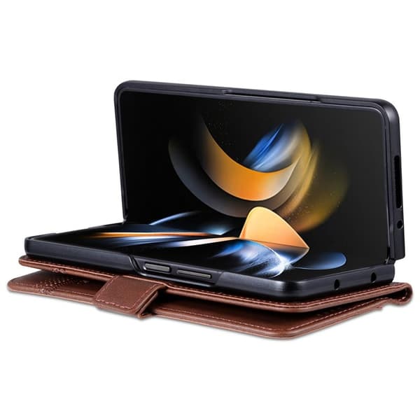 AZNS Samsung Galaxy Z Fold5 Plånboksfodral Konstläder - Brun