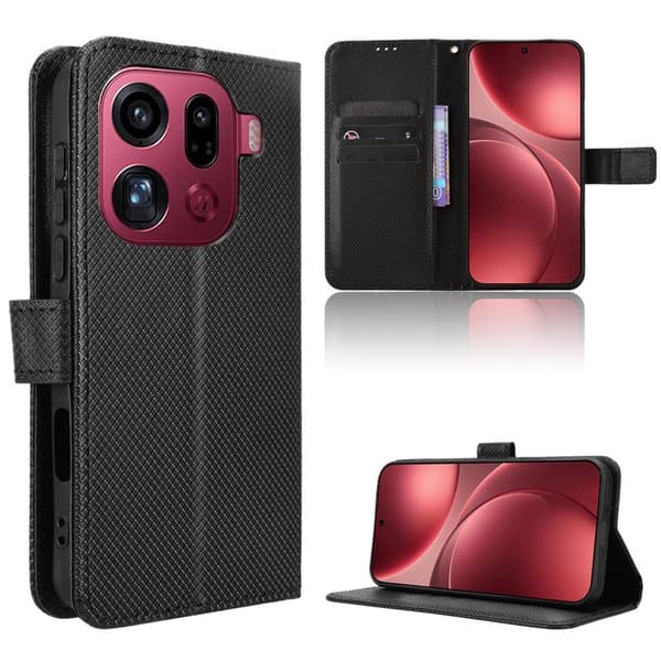 Oppo Find X9 Pro 5G Plånboksfodral Konstläder - Svart