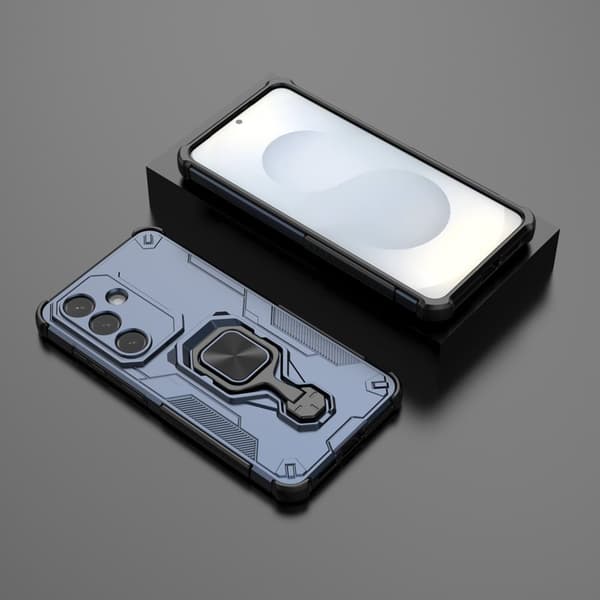 Samsung Galaxy S26 Skal Rotera Ring Kickstand Plast Stöttålig - Marinblå