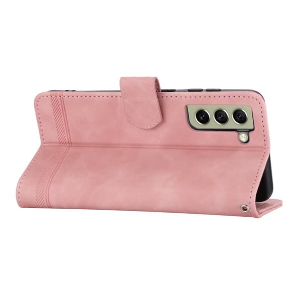 DIERFENG DF-03 Plånboksfodral för Samsung Galaxy S21 FE 5G - Konstläder - Rosa