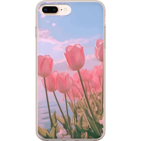 Mobilskal till Apple iPhone 8 Plus med Rosa Tulpaner